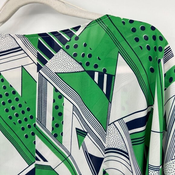 Beautiful Vintage Teddi of California Bow blouse woman's size Medium Abstract Bl - Picture 9 of 11